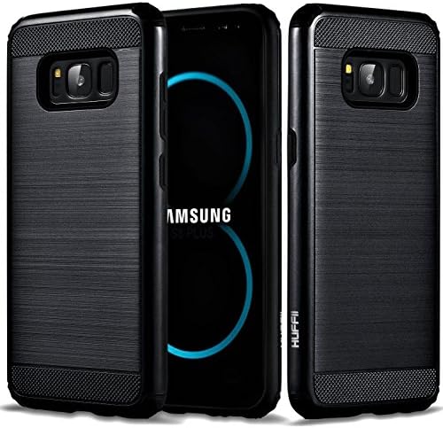 Huffii Rock Series Galaxy S8 Plus Case Shockproof Armor Slim Protective Reinforced Corners Hard Cover Case for Samsung Galaxy S8+ Plus (Black)
