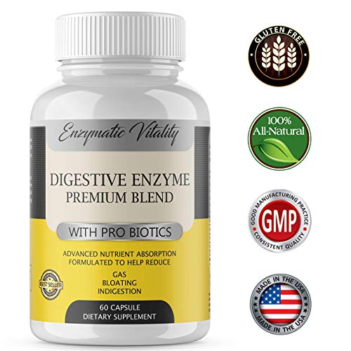 Digestive Enzyme Supplements with Probiotics Digestive Enzymes - Stop Bloating & Constipation with Protease Enzyme, Bromelain, Papain to Reduce Acid Reflux, Advanced Nutrient Absorption