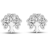 INFUSEU 925 Sterling Silver Celtic Knot Stud Earrings for Women Girls, Small Irish Jewelry 6-10 mm