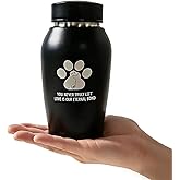 LIUBXUX Small Pet Cremation Urn for Dogs and Cats – White Paws Print Memorial Ash Container – Personalized Keepsake for Loss of Pet – Upgraded Design, 5.51 x 2.36 Inches