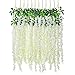 Luyue Wisteria Artificial Flowers 4.6ft Hanging Flowers Garland Vine for Wedding Party Home Decoration in Off White