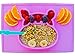 baby silicone placemat and plate tray for infants toddlers and kids - these portable hippo happy mats one piece bowl suctions and fits to most tables highchair non slip baby feeding FDA Approved .