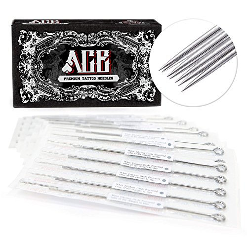 ACE Needles 50 pcs. 7 Single Stack Magnum Shader Pre-Made Sterile Tattoo Needles - 7M1