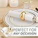 Gold Rim Plastic Dinnerware (200-Piece) Plastic Plates, Plastic Cutlery, Plastic Cups and Guest Towels - Service for 25 Guests Gold Place Setting for Wedding, Party, Baby Shower, Birthday, Holiday