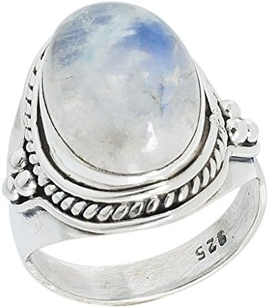 Jewels Of Jaipur Big Girls' Antique Traditional Moon Stone Silver Plated Ring Tr-137