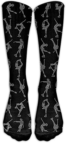 KAKARA Classic Middle Stockings Ice Skating I Love Figure Skating Personalized Socks Sport Athletic Crew Socks For Women Lady Girls