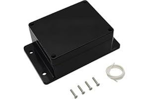 LMioEtool Junction Box Waterproof Dustproof IP65 ABS Plastic Universal Electric Project Enclosure Black with Fixed Ear 4.52"x3.54"x2.16"(115 x 90 x 55 mm)