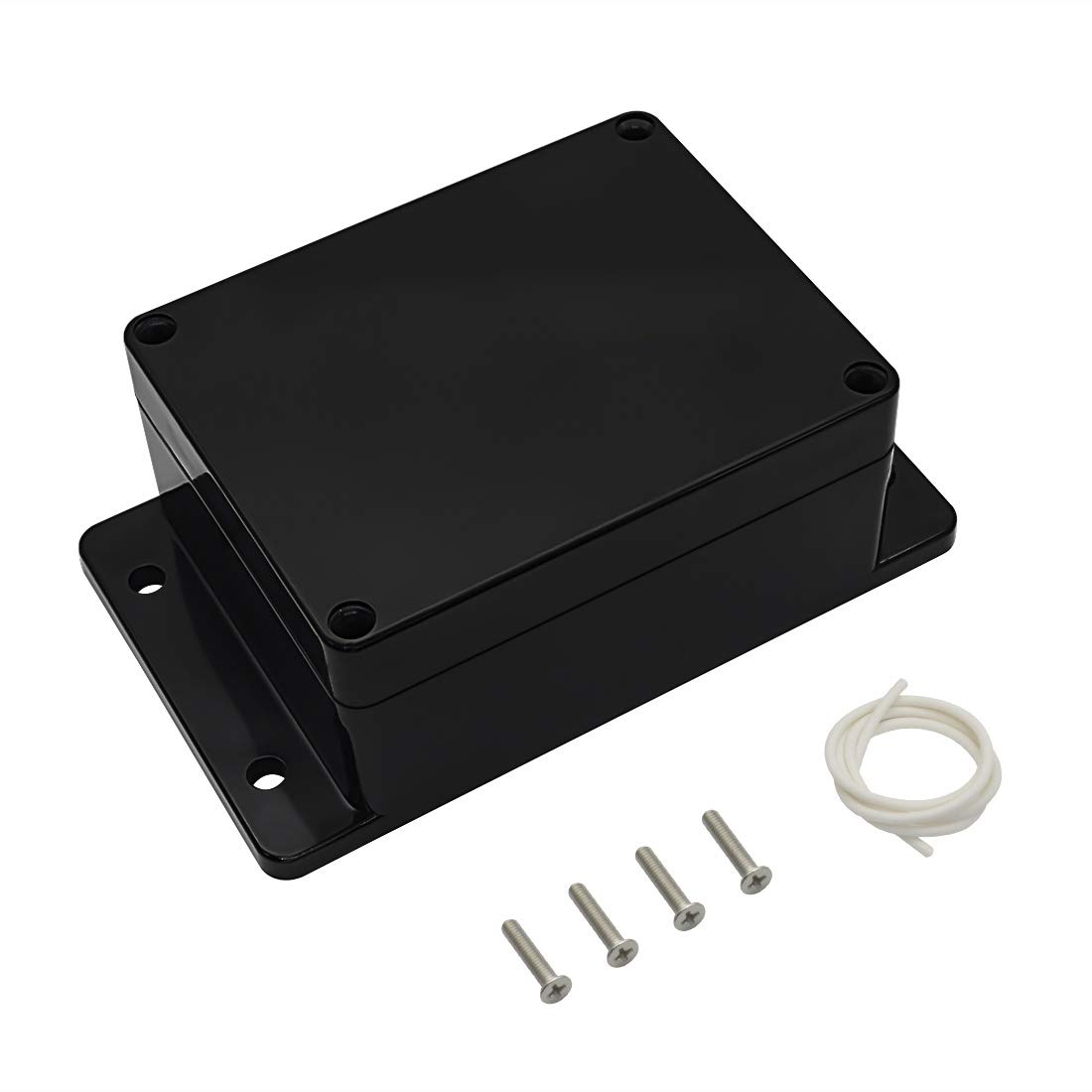 Photo 1 of LMioEtool Junction Box Waterproof Dustproof IP65 ABS Plastic Universal Electric Project Enclosure Black with Fixed Ear 4.52"x3.54"x2.16"(115 x 90 x 55 mm)