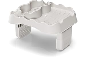 Anivia Hot Tub Table Tray, Adjustable Width 4.3" to 7.7" Hot Tub Accessories for Intex PureSpa, Nonslip Caddy Holds 2 Drinks, Keep Snacks-Drinks Handy and Dry, Fits Outdoor Inflatable Spa/Pool(Beige)