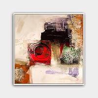 Framed Canvas Wall Art Modern Texture Painting Canvas Prints Home Artwork Decoration for Living Room,Bedroom - 16x16 inches