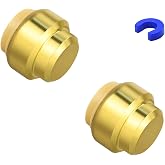 2 Pack 1/2" Pushfit End Cap Fittings with Disconnect Clip | for Copper, PEX, CPVC Pipe