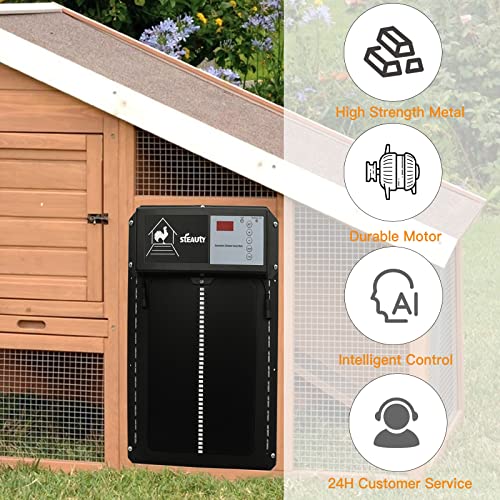 Automatic Chicken Coop Door, Full Aluminum Chicken Coop Door with Light