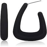 RUOFFETA Acrylic Huggie Statement Earrings, Colorful Dome Huggie Hoop Earrings for Women