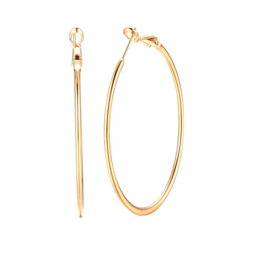 60mm Gold Large Hoop Earrings For Womens Girls Stainless Steel Huggie Hoops Hypoallergenic for Sensitive Ears