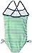 Kanu Surf Girls' Layla Beach Sport Banded 1 Piece Swimsuit, Bali Green Stripe, 5