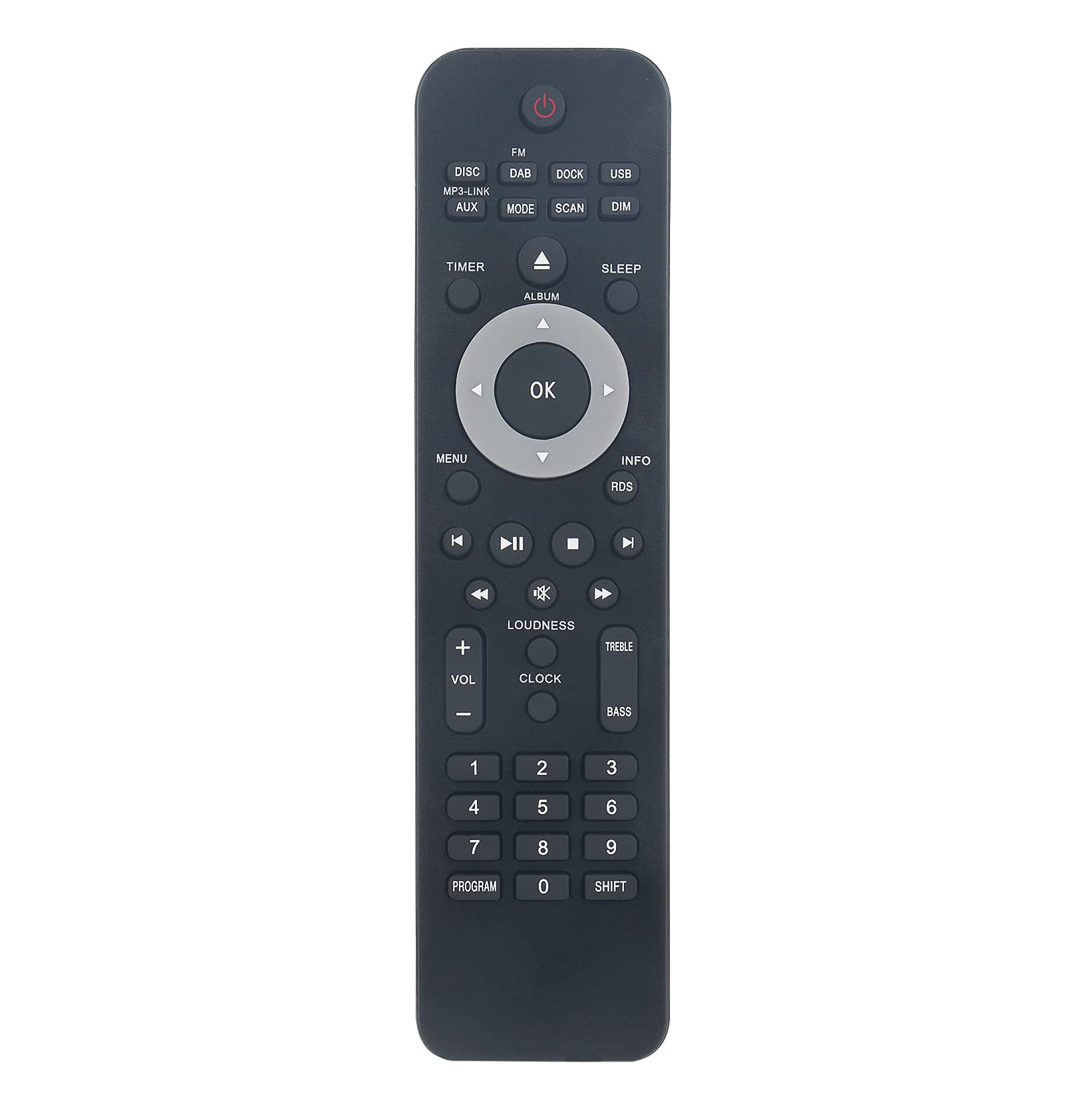 AULCMEET Replacement Remote Control Compatible with DVD Component Hi-Fi system HDMI 1080p Philips DCB8000/10 DVD Micro Music Theater Audio