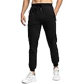 Rdruko Men's Fleece Joggers Pants Winter Warm Sweatpants with Zipper Pockets Athletic Running Gym Workout