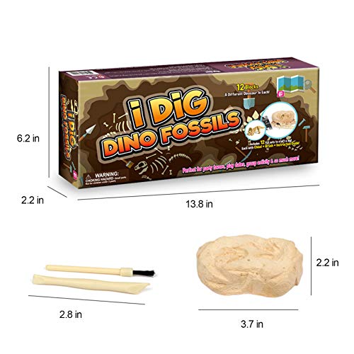 KARAZZO 12pcs Dinosaur Eggs Excavation Set DIY Dino Eggs Digging Kit Archaeology Science Stem Gift Model Educational Toy for Kids Over 6+ Years (Style-3)