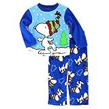 Peanuts Snoopy Boys Christmas Holiday Fleece Pajamas