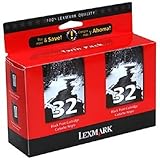 Lexmark 18C0533 32 P15 P4330 P6250 P6350 X3330 X5250 X7170 X7300 Ink Cartridges (Black, 2-Pack) in Retail Packaging