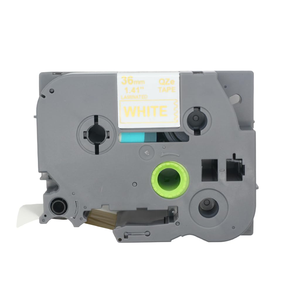 BROVACS 1 Pack Gold on White Laminated Label Tape Compatible for Brother P-Touch Label Printer TZ 264 TZe 264 36mm 1 1/2" OPA4264