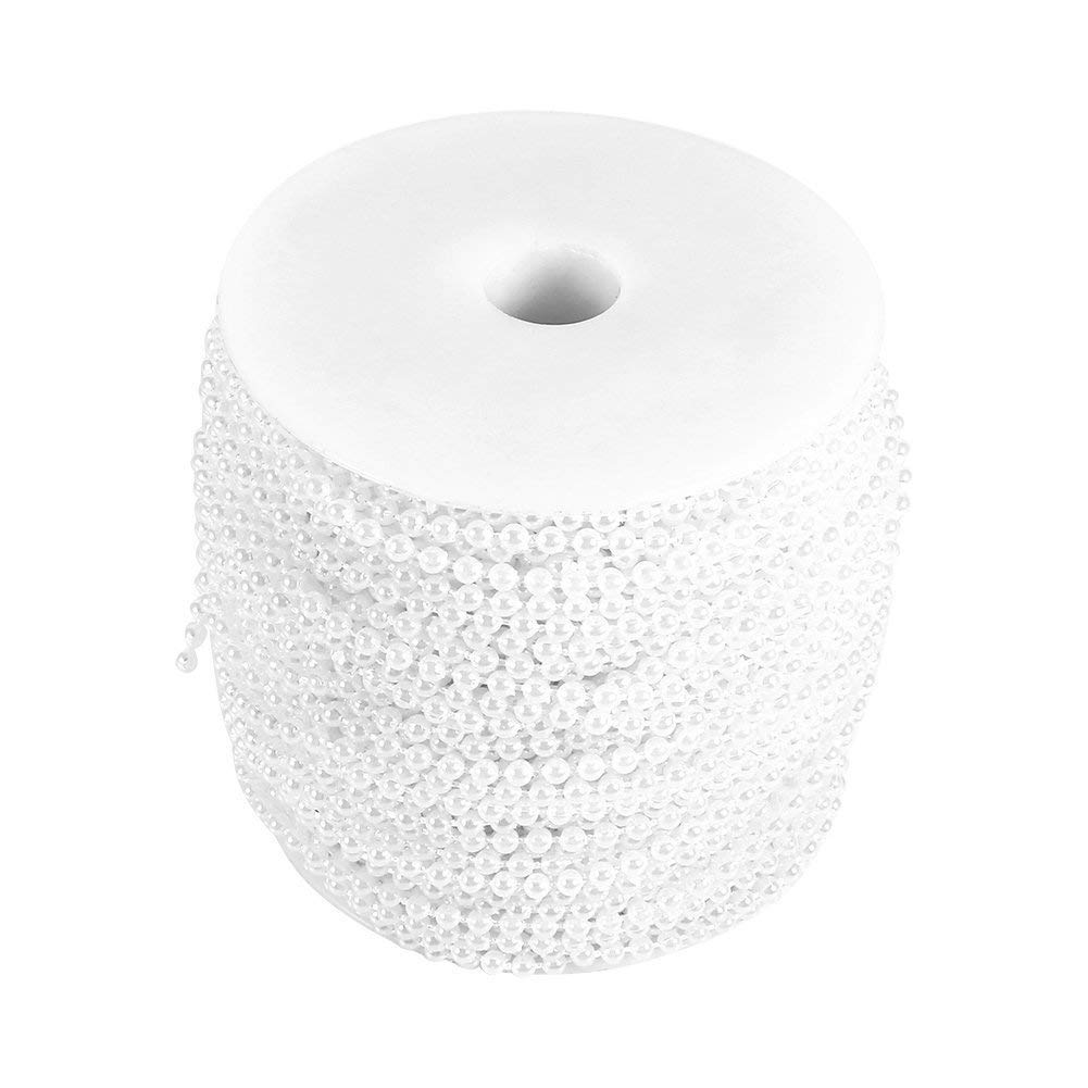 Yosoo 50M Roll 3mm Fishing Line Pearls String Beads Chain Garland Wedding Decoration Centerpieces (Color : White)