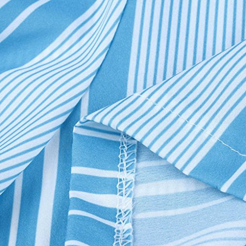 vermers Women Summer Jumpsuits and Rompers Striped Strappy Lace-up Shorts Bandages Playsuits Bodysuit(M, Blue)