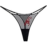 SAKVILSEC Lace Mesh Scorpion Women Briefs Sexy Thong Transparent Panties Underwear T Back String Seamless Lingerie