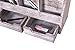 Rustic Wooden Desk Organizer for Home or Office - Mail Rack for Desktop, Tabletop, or Counter – Desk Supplies Organizer with 2 Drawers and 6 Compartments – Rustic White Workspace Organizer
