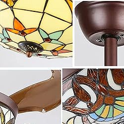Panda Lighting 42" Tiffany Style Ceiling Fan with