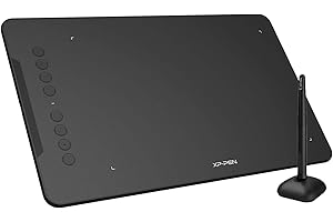 XP-PEN XPPen Deco 01 V2 Graphics Tablet 10x6.25 Inch Drawing Tablet 8192 Levels Pressure Battery-Free Pen with Tilt Function Android/Chromebook Supported Online Teaching Tablet Black