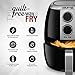 Gourmia GAF375 4.5 Qt Air Fryer | Oil-Free Healthy Cooking | Adjustable Time and Temperature Dials | Removable Dishwasher-Safe Crisper Tray | Free Recipe Book Included
