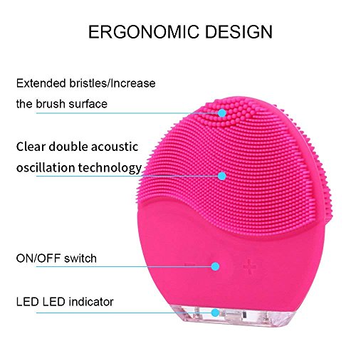 Facial Cleansing Brush, Waterproof Silicon Facial Cleaner and Masager Electric Cleansing System for Deep Cleansing Skin Care - Thumbnail 2