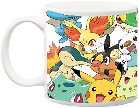 CrookedMugs- Pokemon Collage- 11OZ White Ceramic coffee mug - Best funny and sarcastic gift!