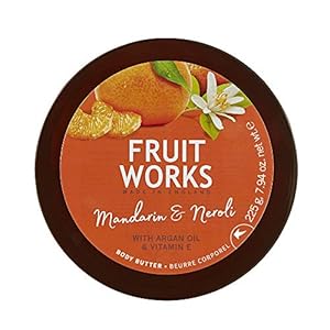 Fruit Works Mandarin & Neroli Cruelty Free & Vegan Body Butter With Natural Extracts 1x 225g