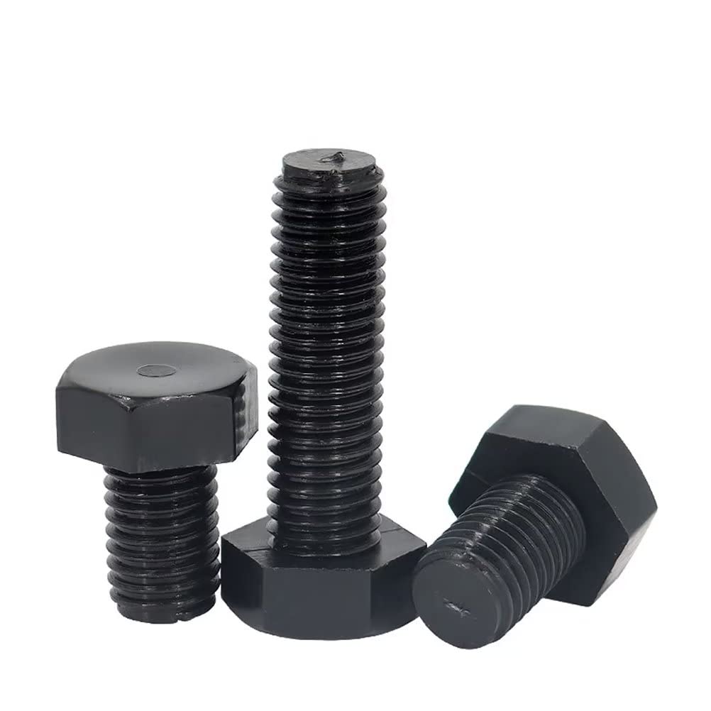 FEEIMOL Plastic Screws Nylon Hex Bolts Full Thread Machine Screws Black M10x40mm (10 pcs)