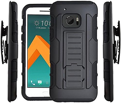 HTC 10 Case, Cellaria Holster SX Series - [Holster Case][Shockproof][Heavy Duty] Rugged Case Cover With Locking Belt Swivel Clip &amp; Kickstand For HTC 10/ HTC M10 (2016) - Black