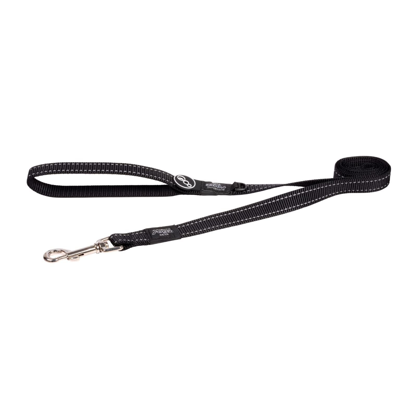 Rogz Fanbelt Reflective Dog Lead, Large, Black
