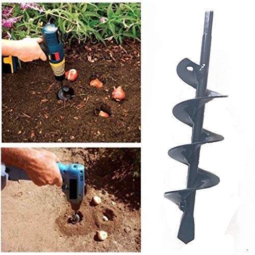 xingxinqi Garden Auger Spiral Drill Bit 8.7 Inch Flower Planter Bulb HEX Shaft Drill Auger Yard Gardening Bedding Planting Hole Digger Tool
