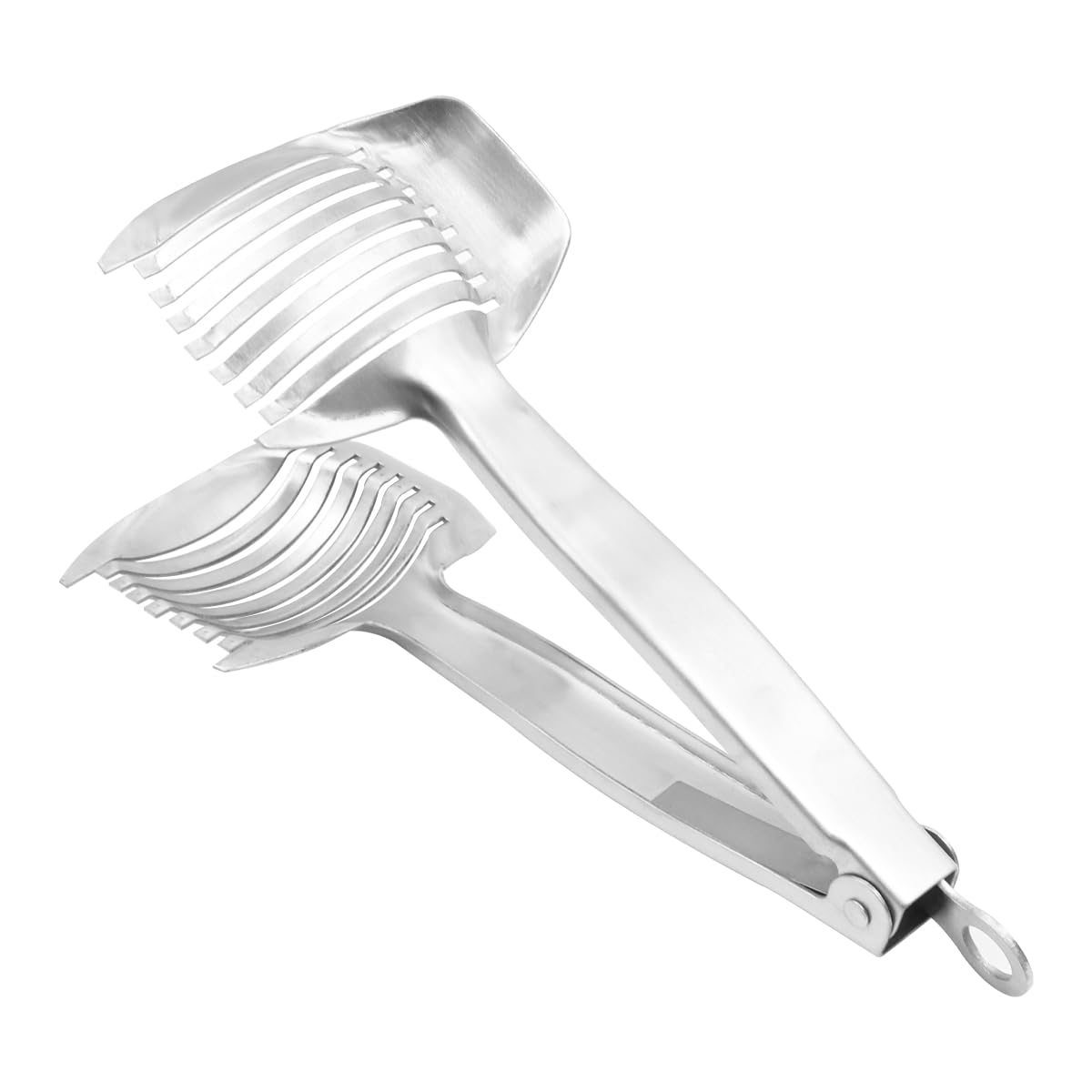 ZONADAH Tomato Lemon Slicer Holder Cherry Slicer Potato Shreader Cutter Guide Tongs with Handle Vegetable Slicing Tools Handheld Household Kitchen Accessory