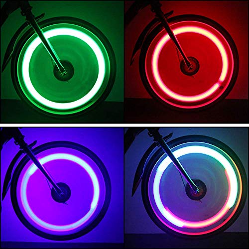 Bike Spoke Lights, 8pcs Cycling Bicycle Wheel Lights with 3 LED Flash Modes for Bike Spoke Decoration and Tire Bike Safety Alarm Light, Waterproof- Batteries Included - Thumbnail 5