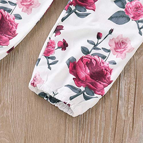 3 Piece Newborn Infant Kid Baby Girl Floral Clothes Jumpsuit Romper Bodysuit Tops Pants Headbands Outfit - Thumbnail 2