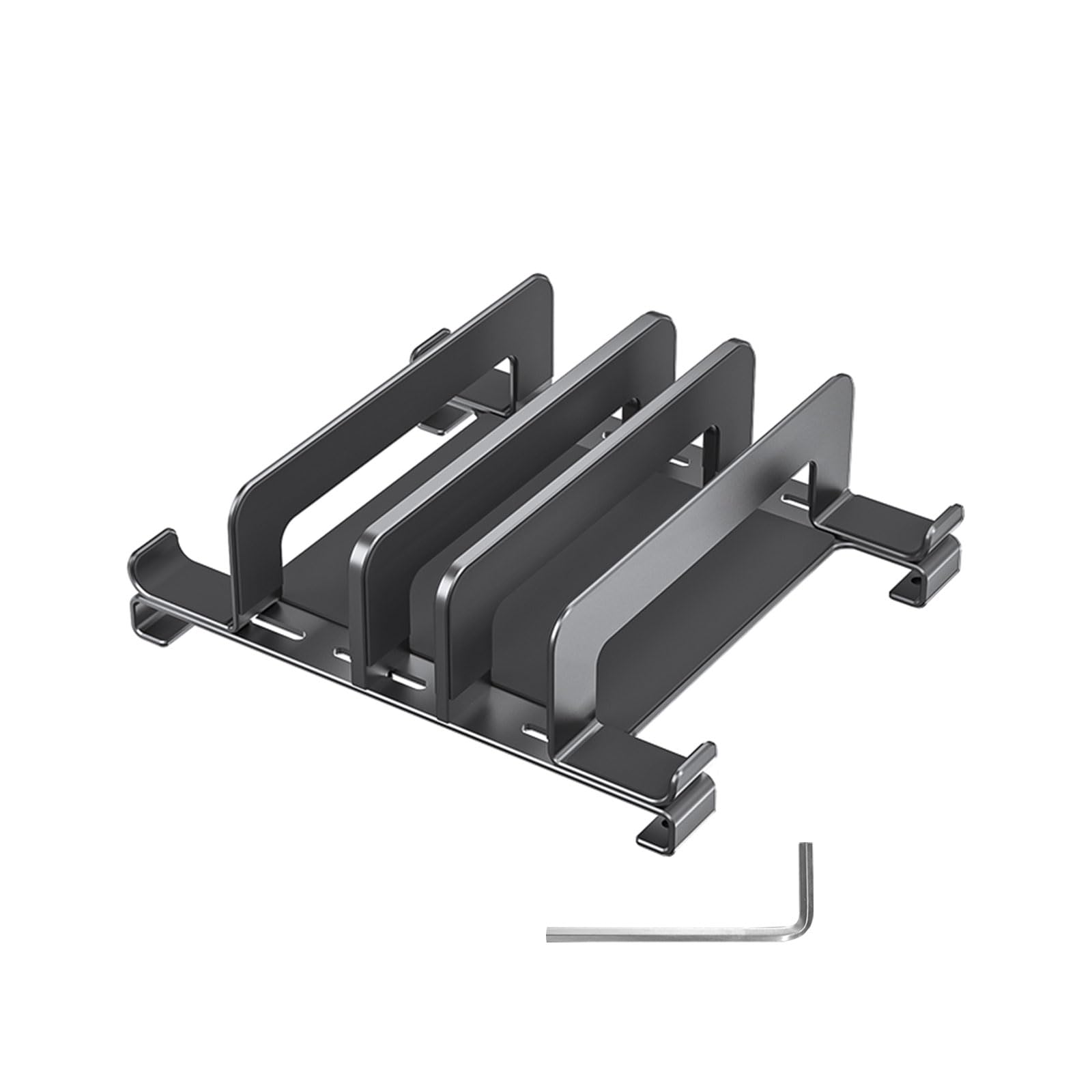 mumisuto Vertical Laptop Stand, Triple Slot Laptop Riser, Adjustable Laptop Stand for Desk, Aluminum Desktop Stand Fits All MacBook and Laptop