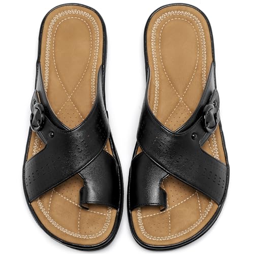 Ecetana Women's Bunion Slides Sandals Comfortable Flat Summer Casual at Amazon