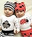 3pcs/Set Newborn Baby Boys Girls Animal Long Sleeve T-Shirt Tops Pants Hat Outfits (0-6 Months, Ladybug)
