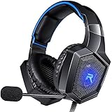 RUNMUS Stereo Gaming Headset for PS4, Xbox One, Nintendo Switch, PC, PS3, Mac, Laptop, Over Ear Headphones PS4 Headset Xbox One Headset with Surround Sound, LED Light &amp; Noise Canceling Microphone