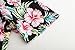 JEETOO Men's Casual Flower Print Short Sleeve Button Down Hawaiian Aloha Shirt(M,Blackflower)