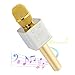 Moreslan Wireless Bluetooth Karaoke Microphone Machine,Mini Handheld Cellphone Karaoke Player Portable Hand Speaker for iPhone,Android, iPad,PC and All Smartphones, 2600mAh Gold