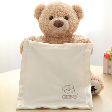 Amazon Veroman 可愛い熊 音楽ぬいぐるみ 赤ちゃん 電動かくれんぼおもちゃ 英語版 30cm ブラウン 30cm ぬいぐるみ おもちゃ