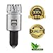 Car Air Purifier by AutoKraze | Plug In Air Freshener | Durable Ionizer | Air Deodorizer - Removes Smoke, Pet Smell, Dust, Pollen, Food Smell, Bad Odors Instead of Just Covering It - Has 2 USB Ports